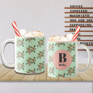 Kerst Macaron Mistletoe Aangepaste naam Tweekleurige Koffiemok