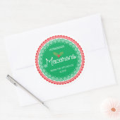 Kerst Macaron Ronde Sticker (Envelop)