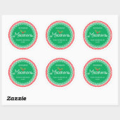 Kerst Macaron Ronde Sticker (Vel)
