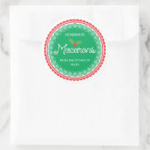 Kerst Macaron Ronde Sticker (Tas)