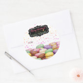 Kerst macaroon koekje strooit naar bakken van ronde sticker (Envelop)