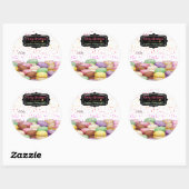 Kerst macaroon koekje strooit naar bakken van ronde sticker (Vel)