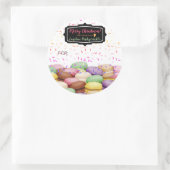 Kerst macaroon koekje strooit naar bakken van ronde sticker (Tas)
