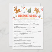 Kerst Mad Libs Spel Feestdagenkaart (Voorkant)