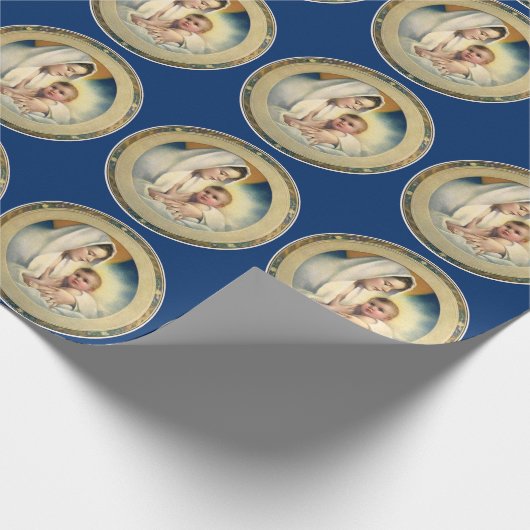  kerst, Madonna en kind Cadeaupapier (Hoek)