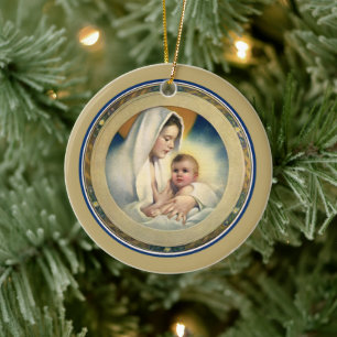 kerst, Madonna en kind Keramisch Ornament