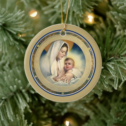  kerst, Madonna en kind Keramisch Ornament (Boom)