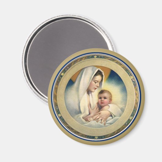  kerst, Madonna en kind Magneet (Voorkant / Achterkant)