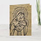 Kerst Madonna en Kind Rustiek Hout Christelijk Feestdagen Kaart (Voorkant)