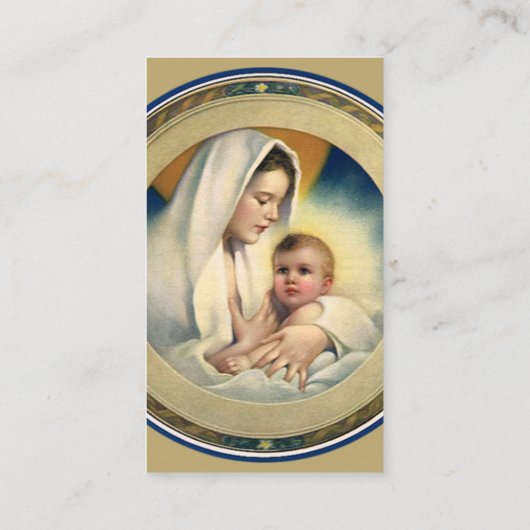  kerst, Madonna en kind Visitekaartje (Achterkant)