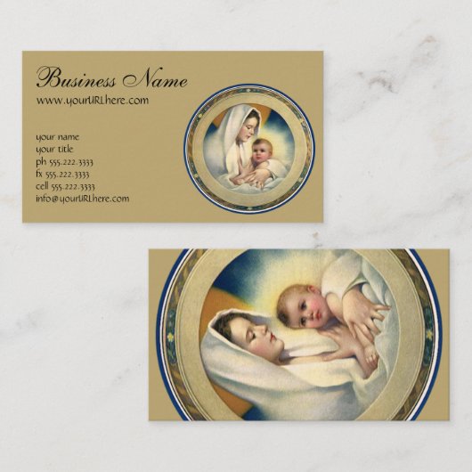  kerst, Madonna en kind Visitekaartje (Voorkant / Achterkant)