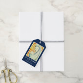 Kerst Madonna en kind Waterverf Cadeaulabel (Met Touw)