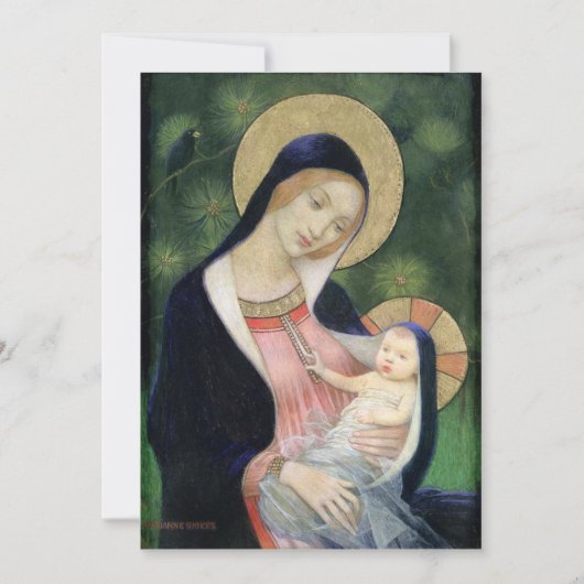 Kerst Madonna & Kind vintage Feestdagenkaart (Voorkant)