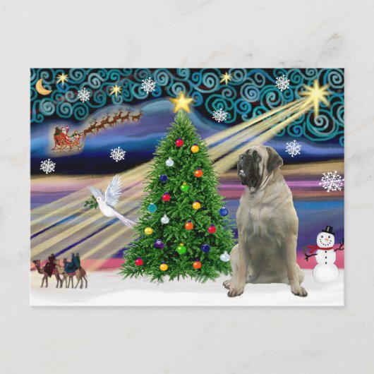 Kerst Magic Bull Mastiff #11 Feestdagenkaart (Voorkant)