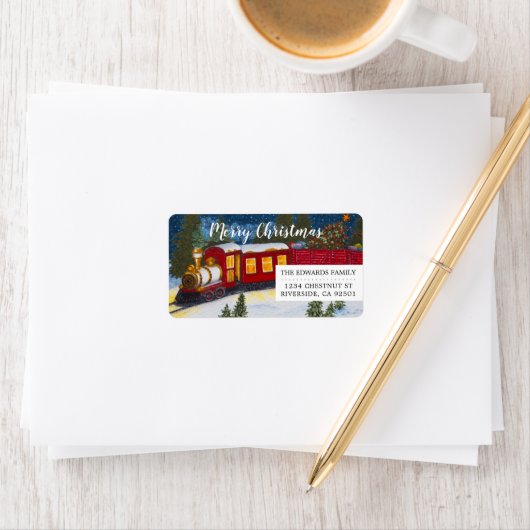 Kerst Magic  Red Steam Train Labels (Insitu)