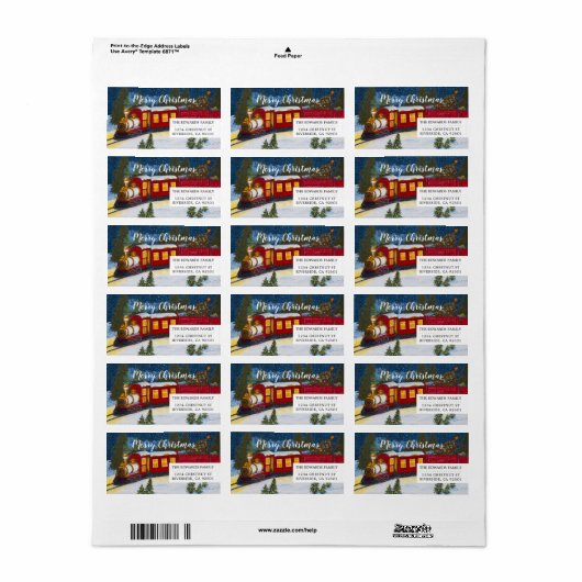 Kerst Magic  Red Steam Train Labels (Full Sheet)