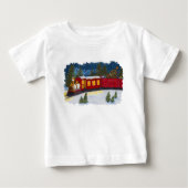 Kerst Magic  Red Steam Train T-shirt (Voorkant)