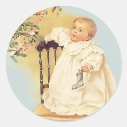 Kerst-magisch Ronde Sticker (Voorkant)