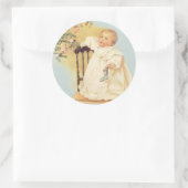 Kerst-magisch Ronde Sticker (Tas)