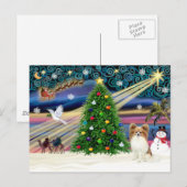 Kerst Magische Papillon (fawn) Feestdagenkaart (Voorkant / Achterkant)