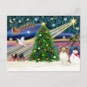 Kerst Magische Papillon (fawn) Feestdagenkaart (Voorkant)