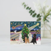 Kerst Magische Poedels - Standaard (5) Feestdagenkaart (Staand voorkant)