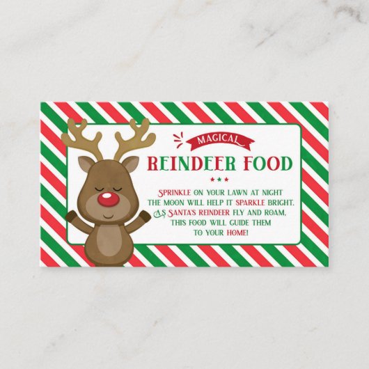Kerst Magische rendieren voedsel Labels voor kinde (Voorkant)