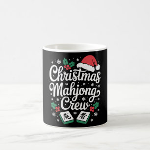 Kerst Mahjong Crew Kerstman Hoed Hulst Tegels Xmas Koffiemok