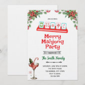 Kerst Mahjong-feest uitnodiging (Voorkant / Achterkant)
