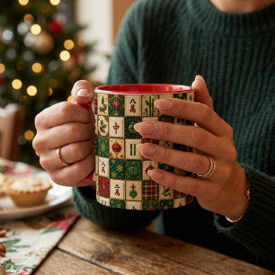 Kerst Mahjong Tegel Mok