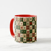 Kerst Mahjong Tegel Mok (Voorkant links)