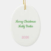 Kerst Mahjong Tegelmotief Keramisch Ornament (Achterkant)