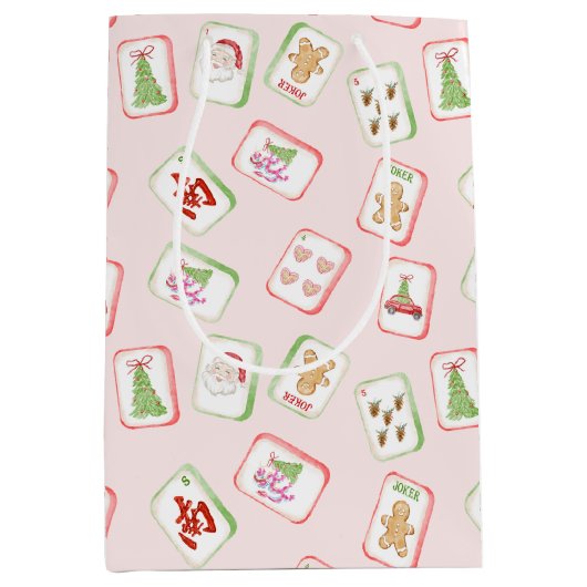 Kerst Mahjong Tegels Medium Cadeauzakje (Voorkant)