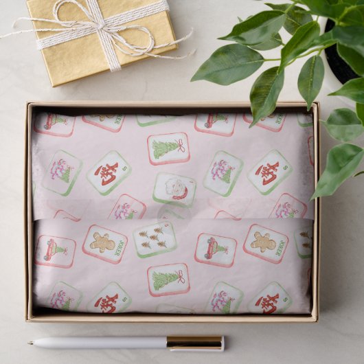Kerst Mahjong Tegels Tissuepapier (Geschenk)