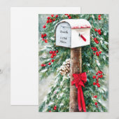 Kerst mailbox gepersonaliseerd budget Kerstmis Feestdagenkaart (Voorkant / Achterkant)