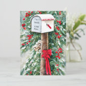 Kerst mailbox gepersonaliseerd budget Kerstmis Feestdagenkaart (Staand voorkant)