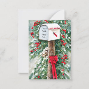 Kerst mailbox gepersonaliseerd budget Kerstmis Notitiekaartje