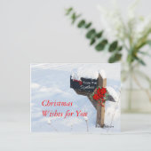 Kerst Mailbox met Poinsettias- aanpassen Feestdagenkaart (Staand voorkant)