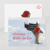 Kerst Mailbox met Poinsettias- aanpassen Feestdagenkaart (Voorkant / Achterkant)