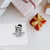Kerst Maine Coon Cat Retouradres Rubberstempel