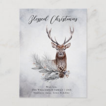 Kerst - Majestic Rustic Deer Antlers Pine Cone