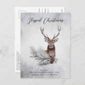 Kerst - Majestic Rustic Deer Antlers Pine Cone Feestdagenkaart (Voorkant / Achterkant)