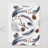 Kerst - Majestic Rustic Deer Antlers Pine Cone Feestdagenkaart (Achterkant)