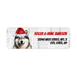 Kerst Malamute Santa Dog Retouradres Etiket
