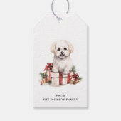 Kerst Maltese Gift Labels Cadeaulabel (Voorkant)