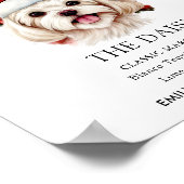 Kerst Maltese Hond Bruiloft Handtekening Drink Tek Poster (Hoek)