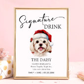 Kerst Maltese Hond Bruiloft Handtekening Drink Tek Poster