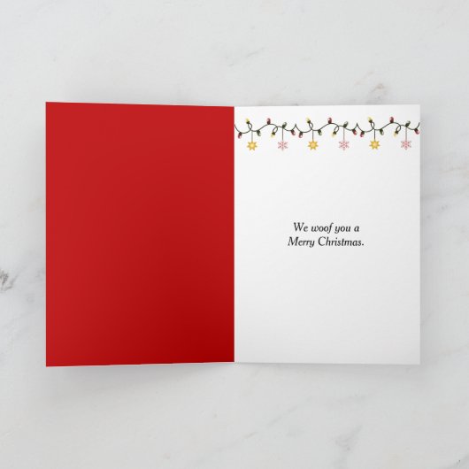 Kerst Maltese hond op een bontkussen Kaart (Binnen)