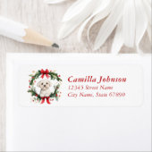 Kerst Maltese hond terug adreslabels Etiket (Insitu)