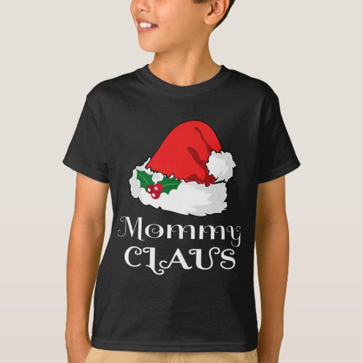 Kerst Mama Claus Matching Pyjama Santa Hat X- T-shirt (Voorkant)